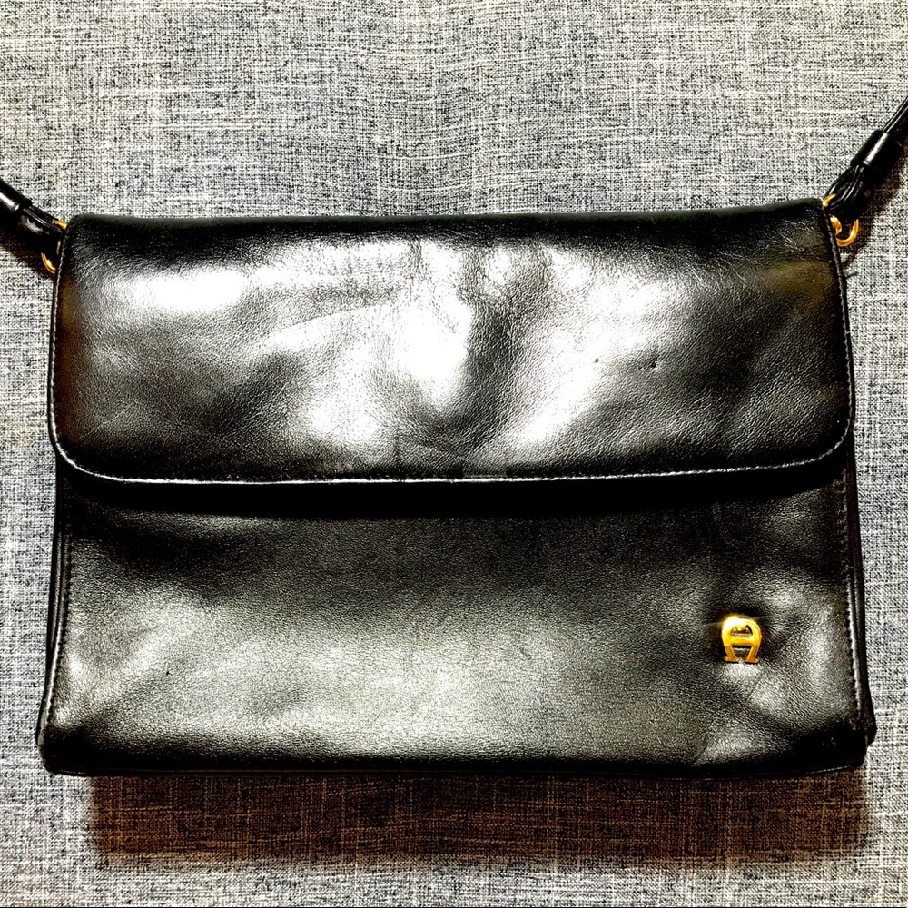Etienne Aigner Black Leather Crossbody Bag